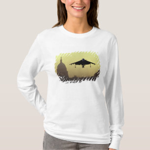 A Harrier jet landing on the Mall at dawn with T-Shirt
