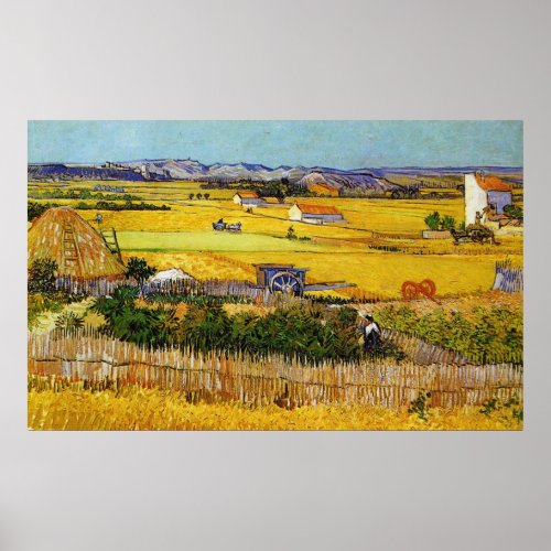 A Harvest scene poster by Vincent van Gogh