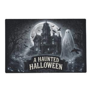 A Haunted Halloween Vintage Gothic Illustration Placemat