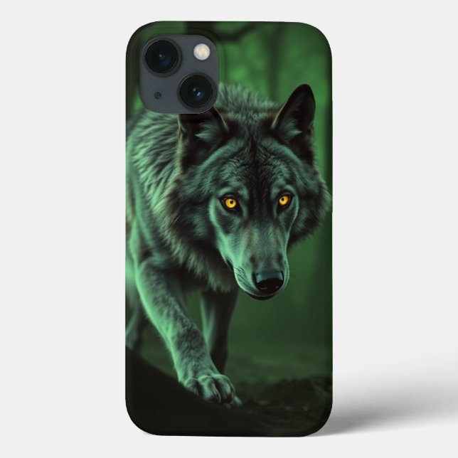A Haunting Gaze Of A Night Wolf Case-Mate iPhone Case (Back)
