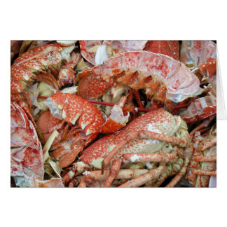 A heap of cooked Lobster and Crab shells Cards