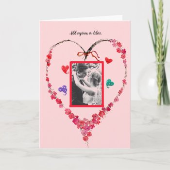 A  Heart & Flowers Valentine Greeting Card by Koobear at Zazzle