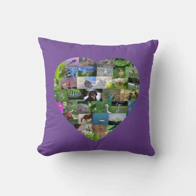 A heart for animals  -  in purple throw pillow (Front)
