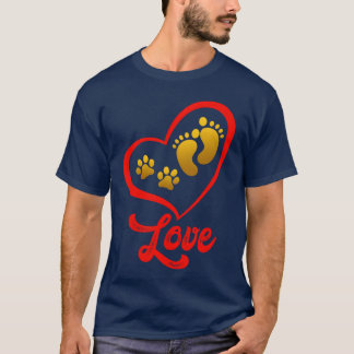 A Heart For Dogs Animal Love Dog Owner Paw Print f T-Shirt