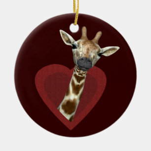A Heart For Giraffes Ceramic Ornament