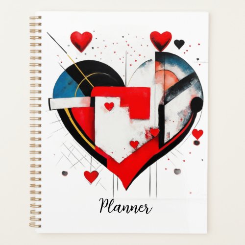 A heart in an abstract style planner