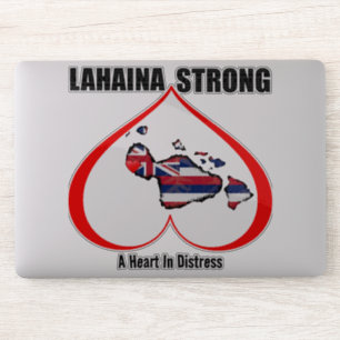 A HEART IN DISTRESS LAHAINA STRONG Red Sticker