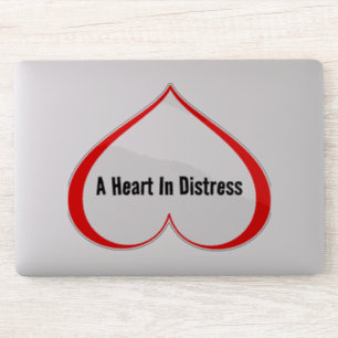 A HEART IN DISTRESS Red Sticker
