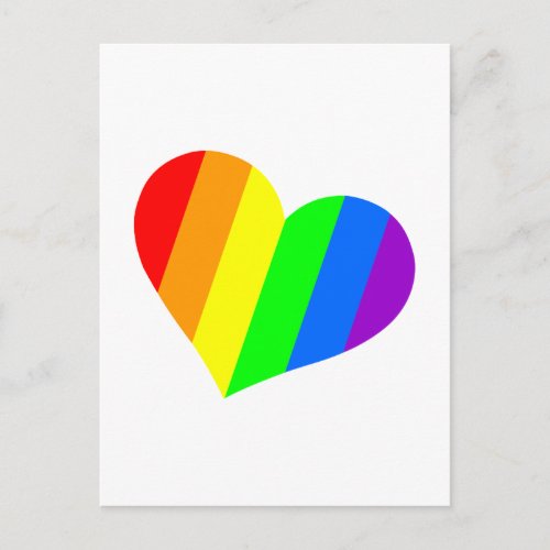 A heart in rainbow colors postcard