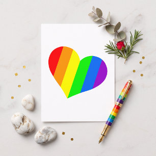 A heart in rainbow colors postcard