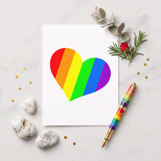 A heart in rainbow colors postcard