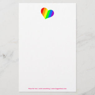 A heart in rainbow colors stationery