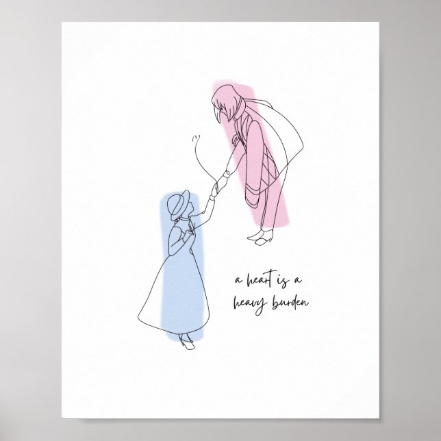 a heart is a minimal heavy burden design poster (Front)