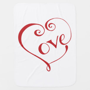 A Heart made of Love in Red Baby Blanket
