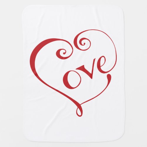 A Heart made of Love in Red Baby Blanket