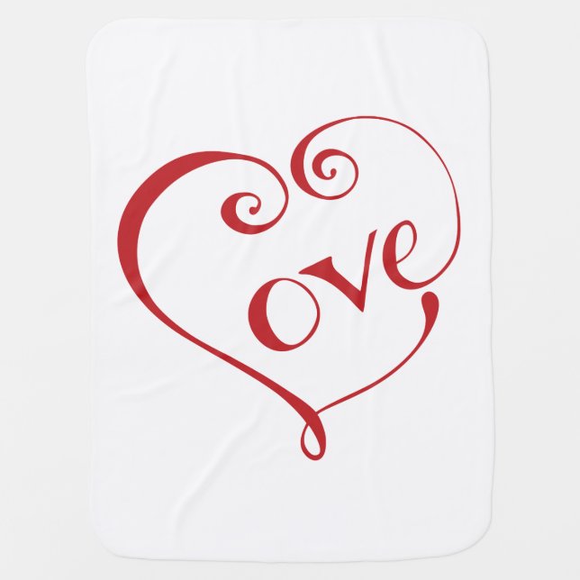 A Heart made of Love in Red Baby Blanket (Front)