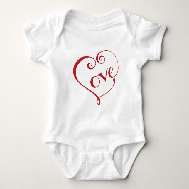 A Heart made of Love in Red Baby Bodysuit (Front)