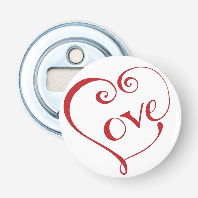 A Heart made of Love in Red  Bottle Opener (Front)
