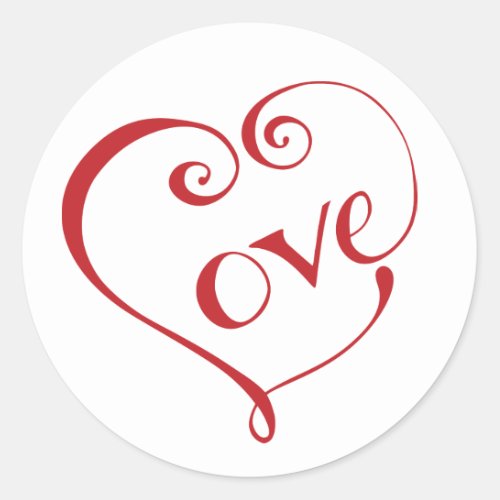 A Heart made of Love in Red Classic Round Sticker