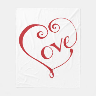 A Heart made of Love in Red Fleece Blanket
