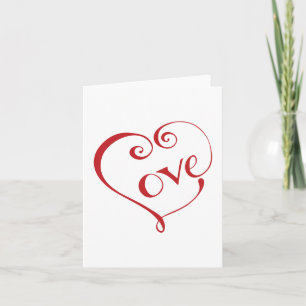 A Heart made of Love in Red Square Note Card