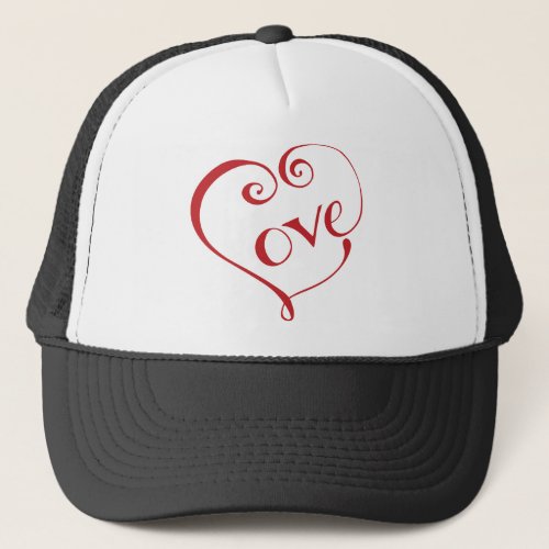 A Heart made of Love in Red Trucker Hat