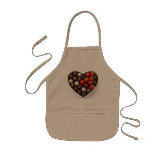 A heart-shaped box filled with gourmet chocolates kids' apron