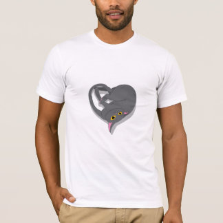 A heart-shaped cat T-Shirt