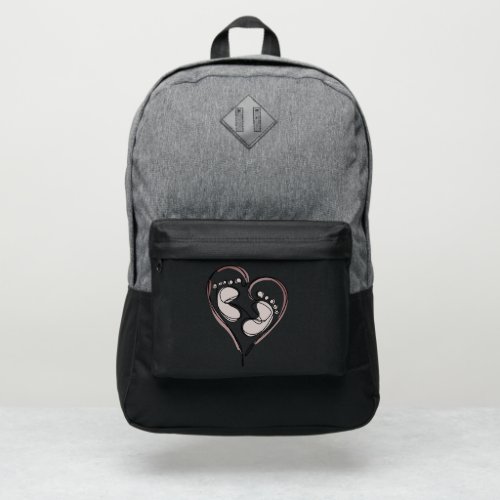 A heart with baby feet port authority backpack