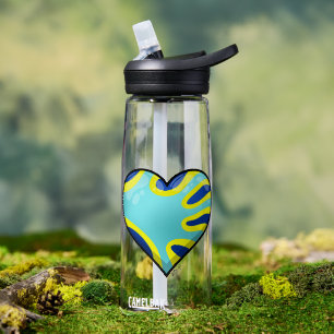 A Heart with Deaf Flag Design Water Bottle