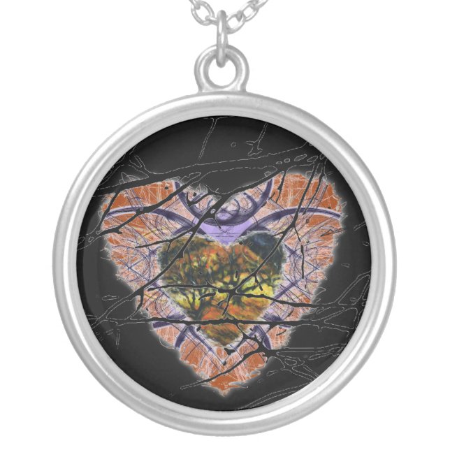 A Heart within A Heart Silver Plated Necklace (Front)