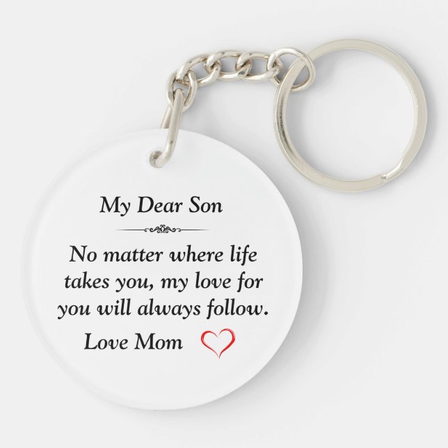 A Heartfelt Gift for My Son Keychain (Back)