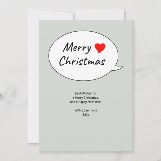 A heartfelt Merry Christmas Holiday Card (Front)