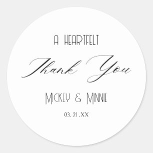 A Heartfelt Thank You Favor Classic Round Sticker