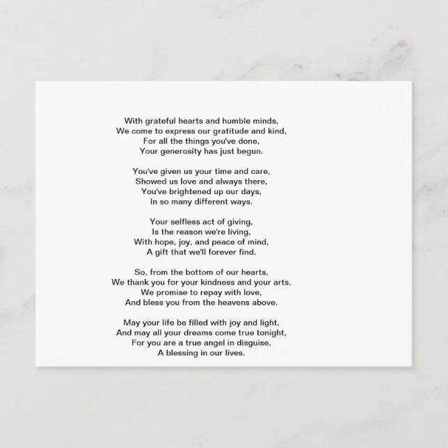 A Heartfelt Thank You Postcard | Zazzle