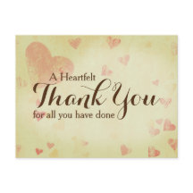 A Heartfelt Thank You Postcard, Customizable