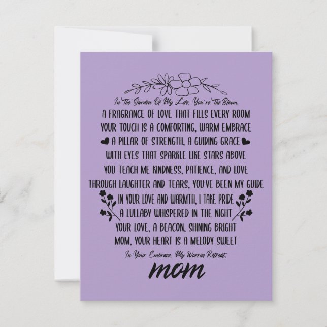 A Heartfelt Tribute to Mom Holiday Card (Front)