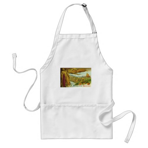 A Hearty Thanksgiving Indian Corn and Haystacks Adult Apron