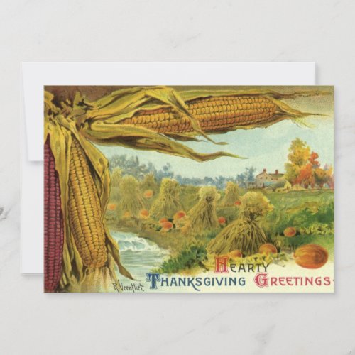 A Hearty Thanksgiving Indian Corn and Haystacks Invitation