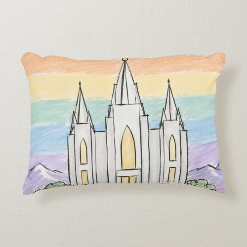 A Heavenly Place of Peace | Beautiful LDS Temple U Accent Pillow