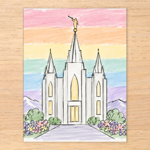 A Heavenly Place of Peace Beautiful LDS Temple U Acrylic Enclosure Card