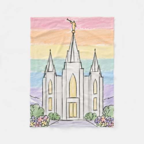 A Heavenly Place of Peace | Beautiful LDS Temple U Fleece Blanket