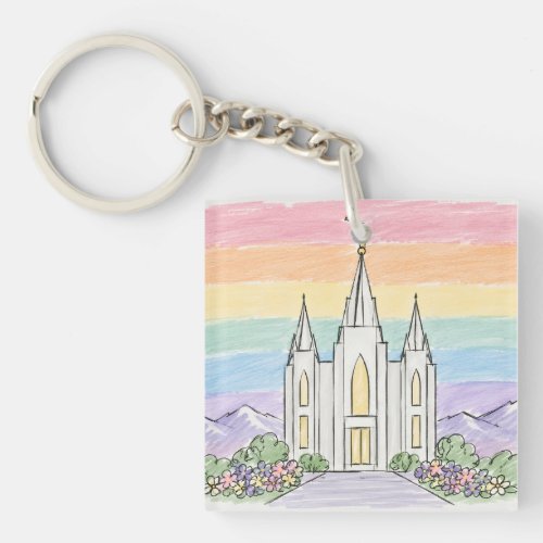 A Heavenly Place of Peace | Beautiful LDS Temple U Keychain