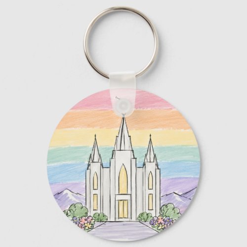 A Heavenly Place of Peace | Beautiful LDS Temple U Keychain