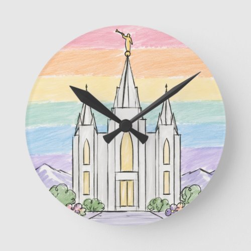 A Heavenly Place of Peace | Beautiful LDS Temple U Round Clock
