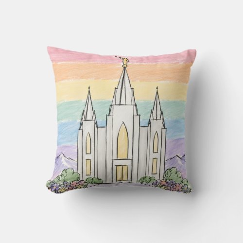 A Heavenly Place of Peace | Beautiful LDS Temple U Throw Pillow