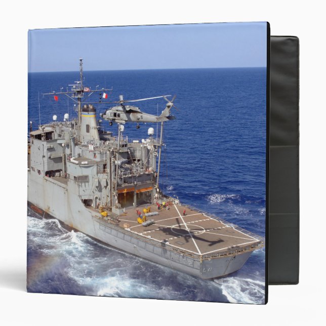 A helicopter clears the flight deck 3 ring binder (Front/Inside)