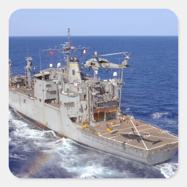 A helicopter clears the flight deck square sticker (Front)