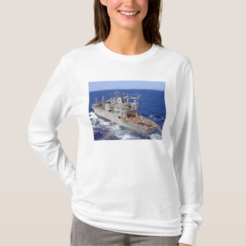 A helicopter clears the flight deck T_Shirt