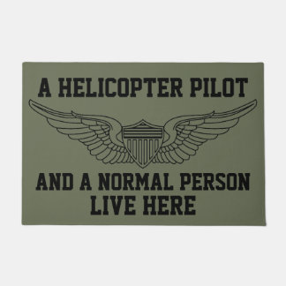 A Helicopter Pilot and A Normal Person Live Here Doormat